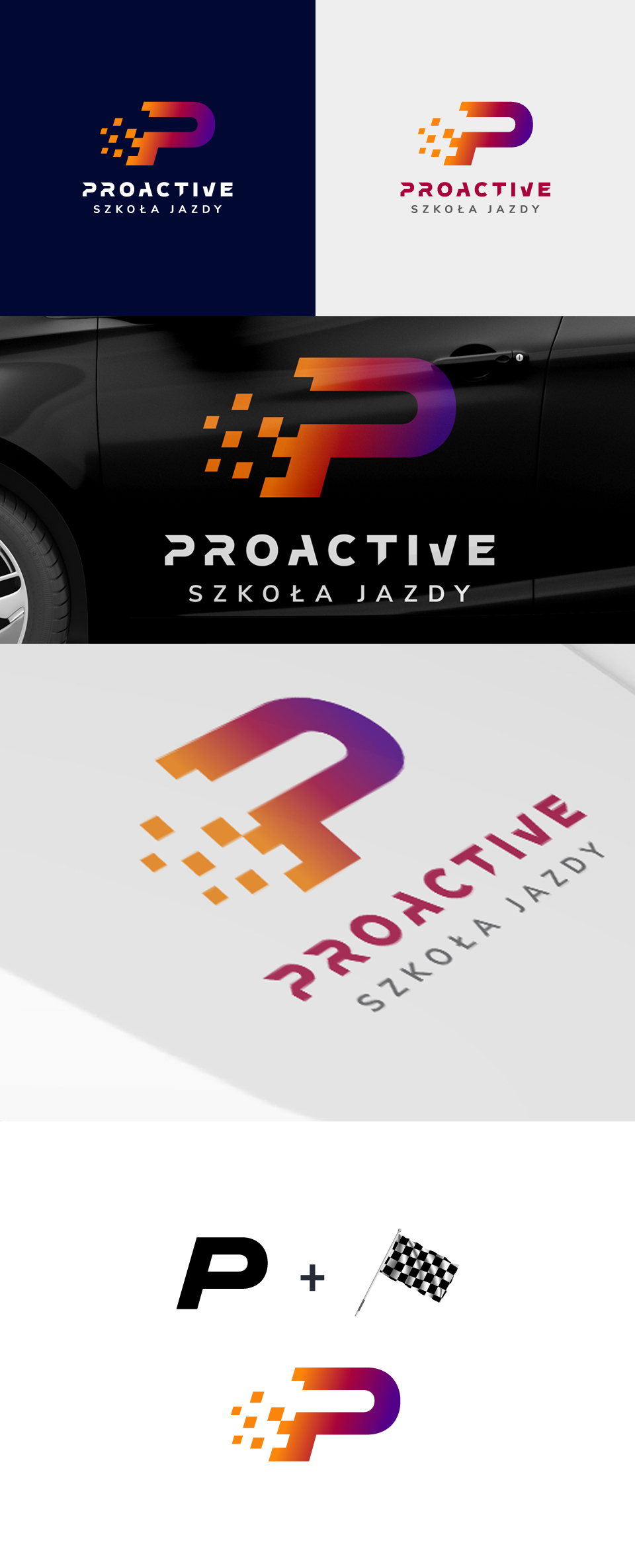 Projekt logo dla szkoły nauki jazdy.