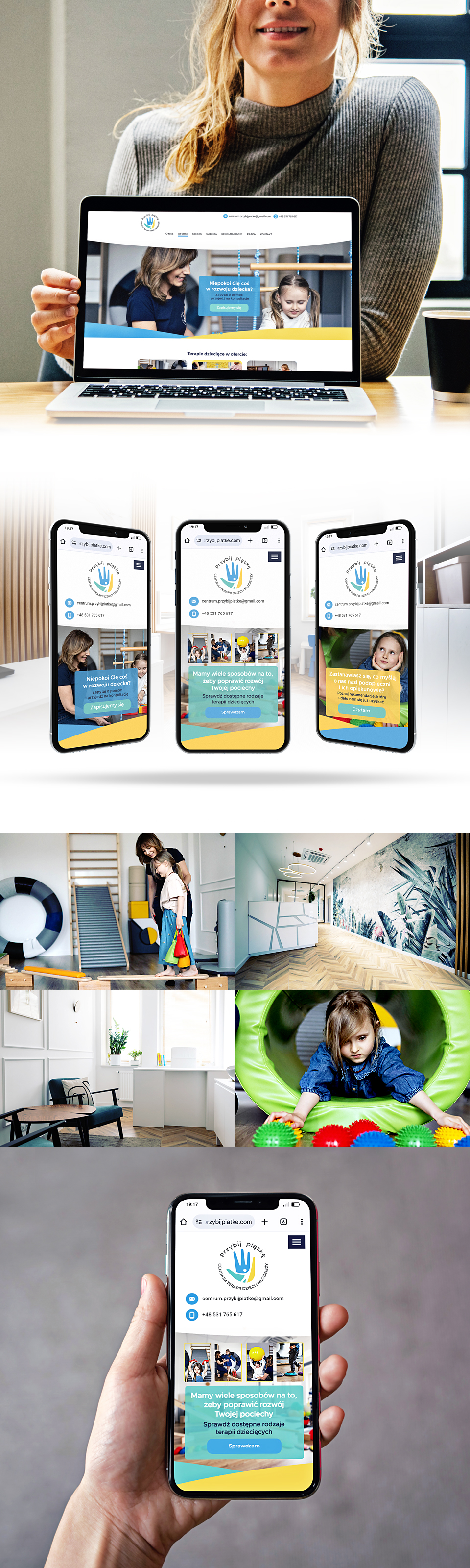 Projekt graficzny i wdrożenie strony internetowej dla centrum terapii dzieci i młodzieży.