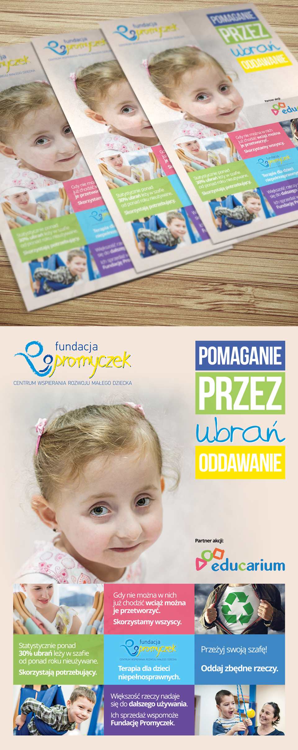 Plakat A3 dla centrum wspierania rozwoju małego dziecka.