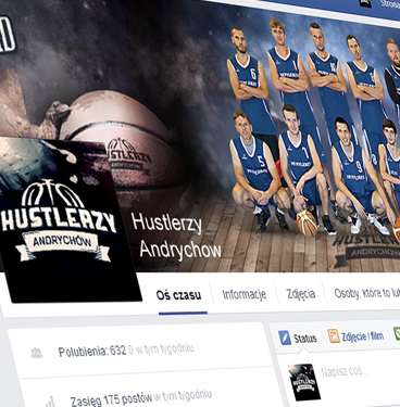 Projekty tła i awatara na profil Facebook dla zespołu koszykówki