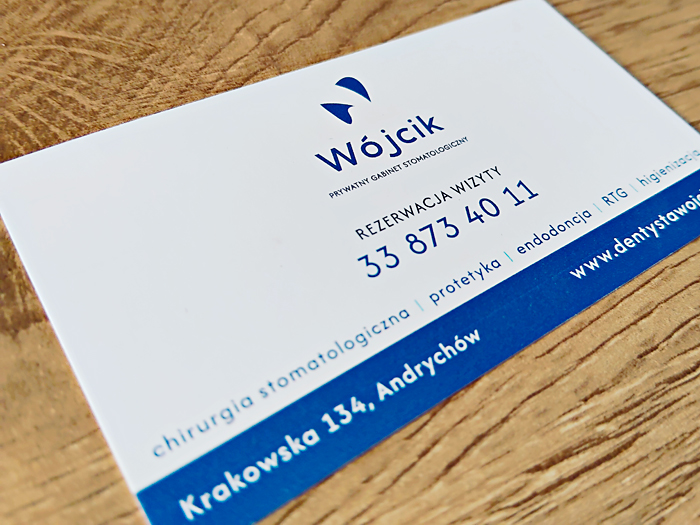 Projekt wizytówki dla gabinetu stomatologicznego